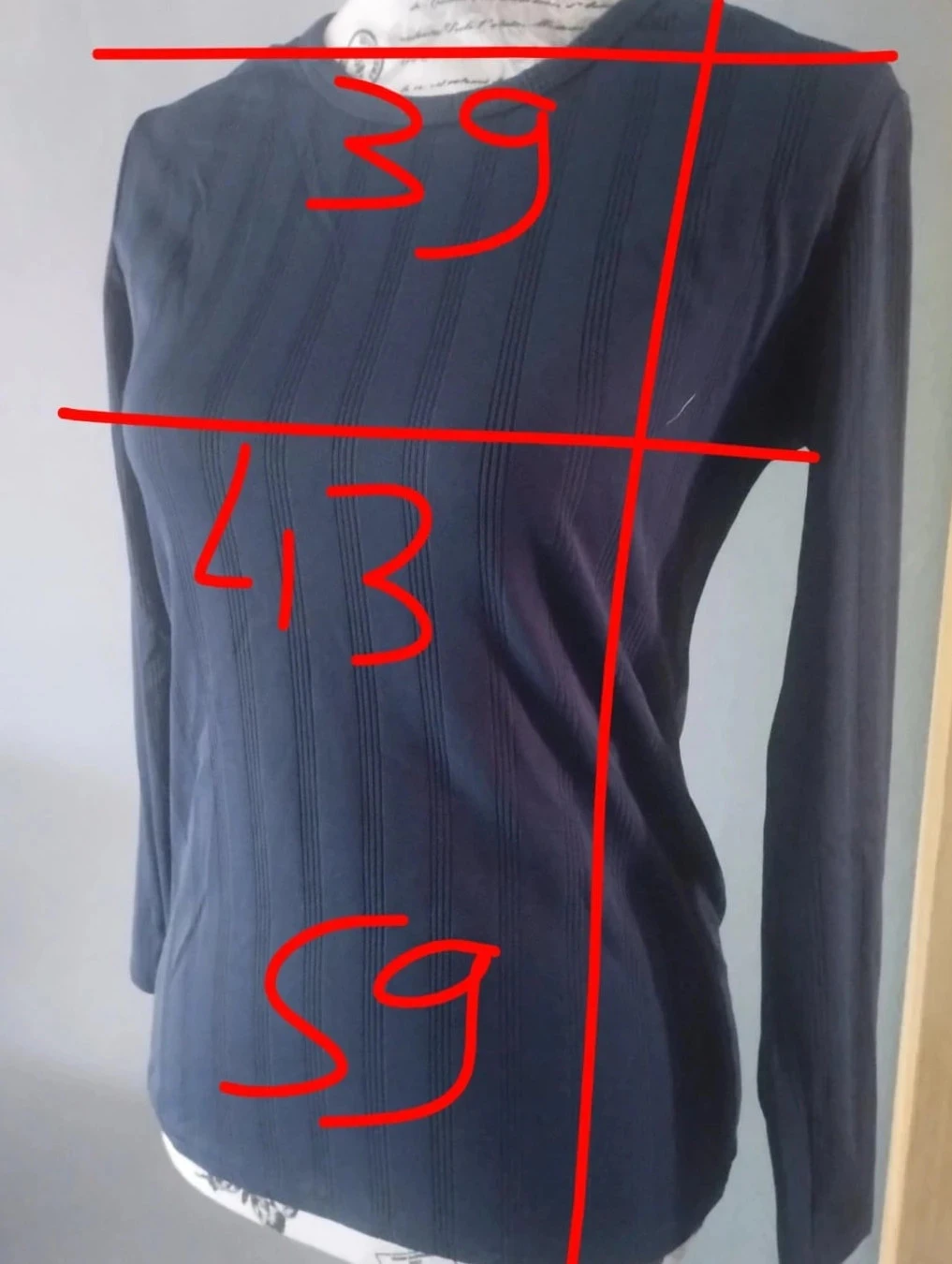 Blusa justa azul marinho listrada, Influência de Naf-Naf, T2 – photo 7